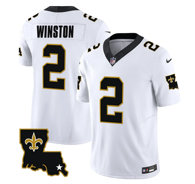 Mens New Orleans Saints #2 Jameis Winston White 2023 FUSE 1987 Legacy Vapor Stitched Jersey