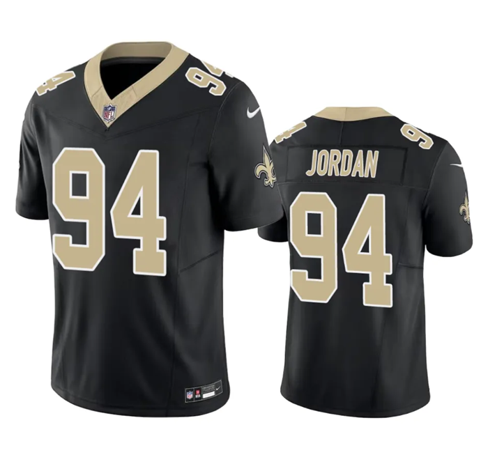 Mens New Orleans Saints #94 Cameron Jordan Black 2023 FUSE Vapor Untouchable Limited Stitched Jersey