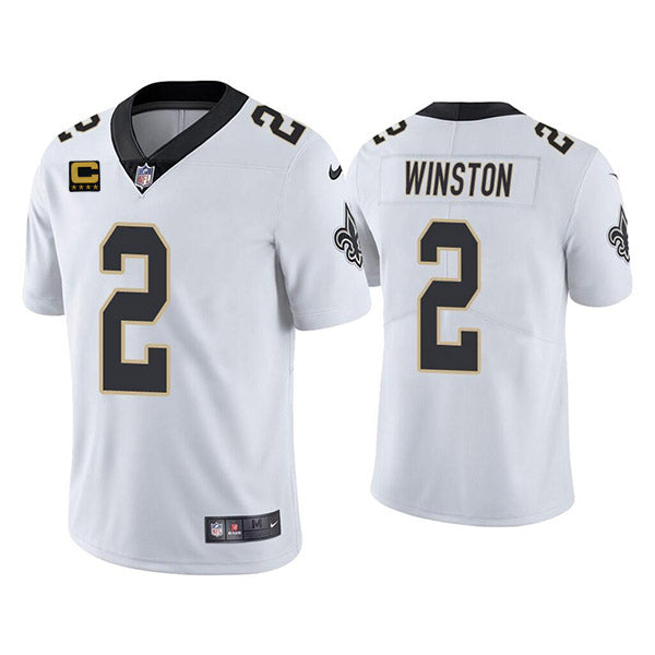 Mens New Orleans Saints 2022 #2 Jameis Winston White With 4-star C Patch Vapor Untouchable Cool Base Stitched Jersey