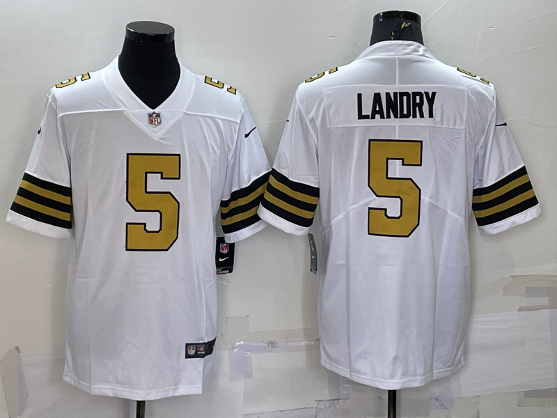 Mens New Orleans Saints #5 Jarvis Landry White Color Rush Limited Stitched Jersey