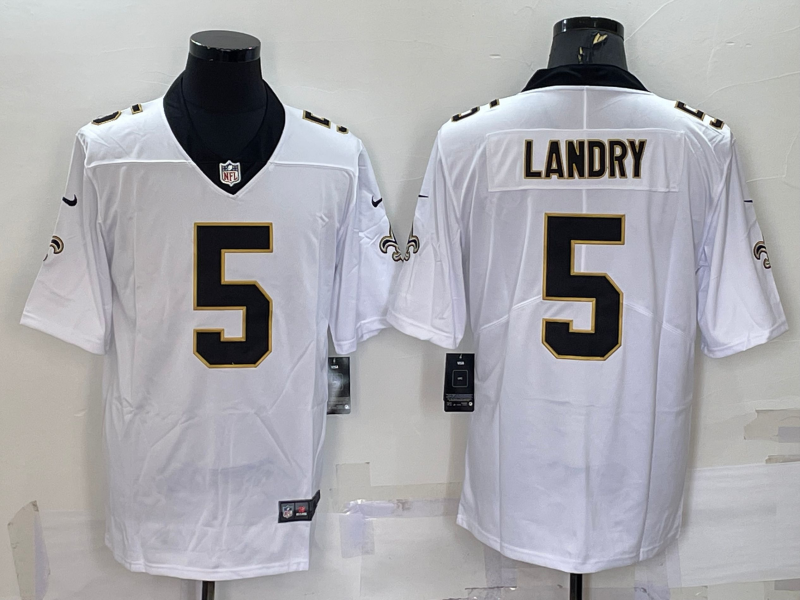 Mens New Orleans Saints #5 Jarvis Landry White Vapor Limited Stitched Jersey