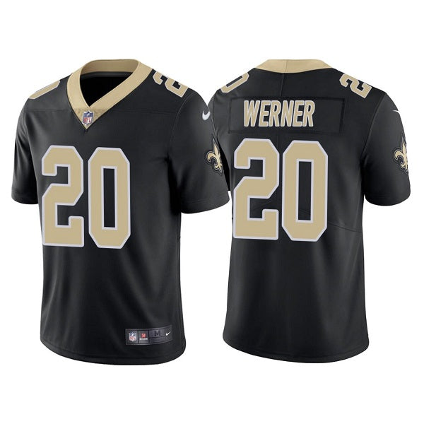 Mens New Orleans Saints #20 Pete Werner Black Vapor Limited Stitched Jersey