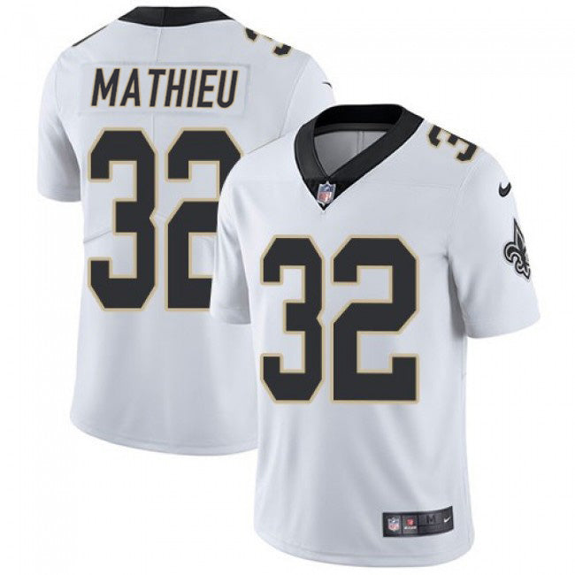 Mens New Orleans Saints #32 Tyrann Mathieu White Vapor Limited Stitched Jersey