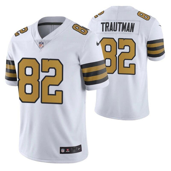 Mens New Orleans Saints #82 Adam Trautman Color Rush Stitched Jersey