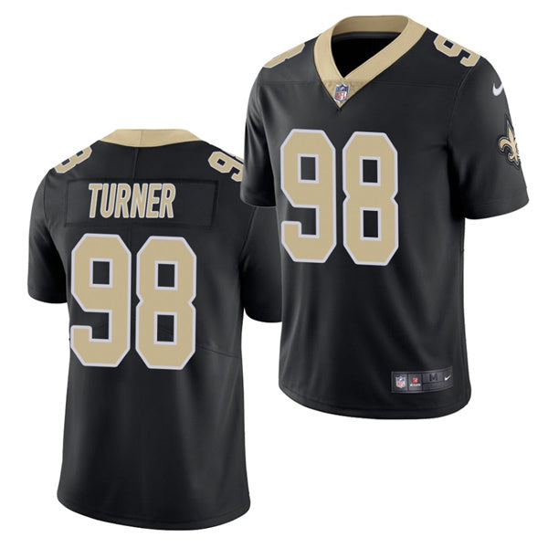 Mens New Orleans Saints Saints #98 Payton Turner 2021 Black NFL Draft Vapor Untouchable Limited Stitched Jersey