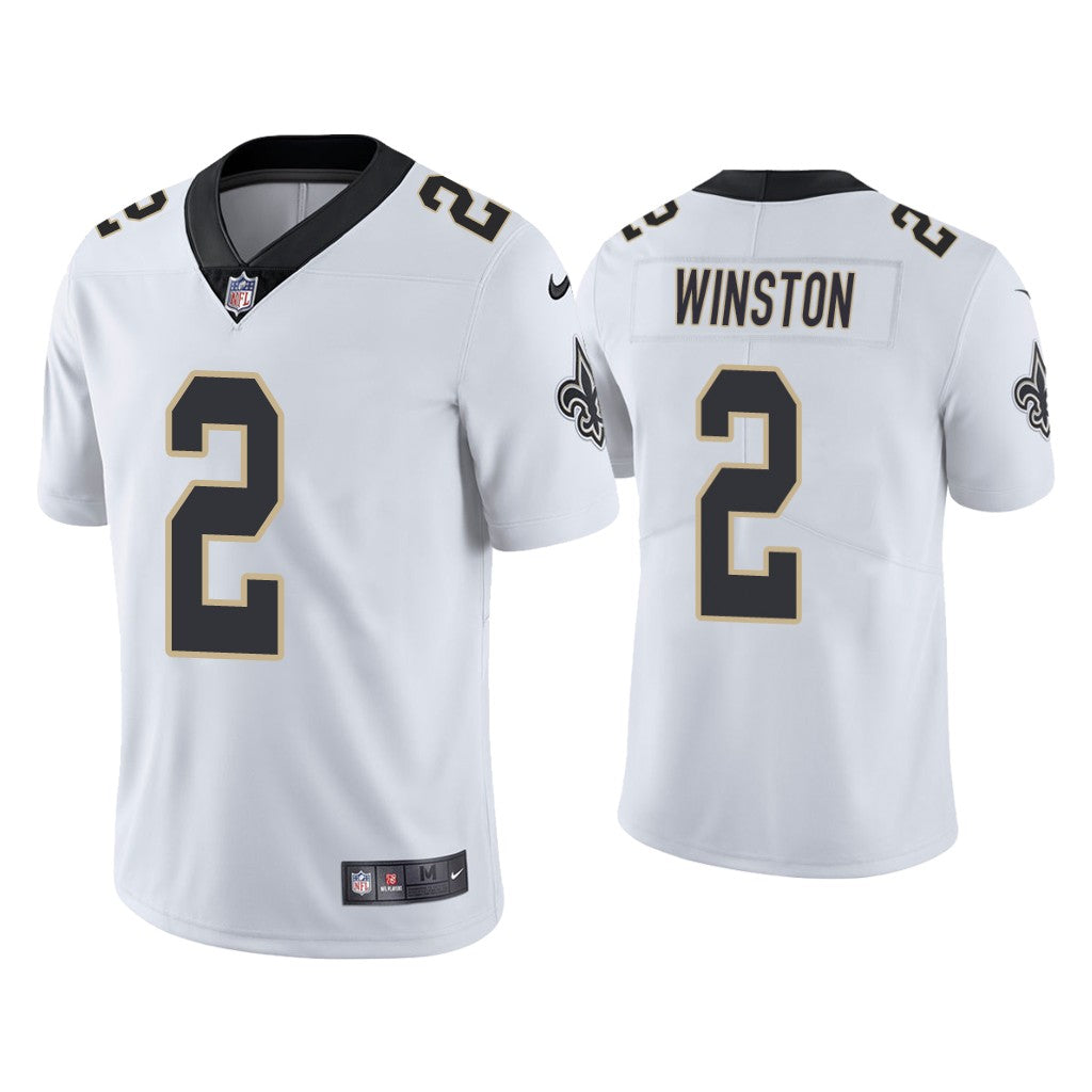 Mens New Orleans Saints #2 Jameis Winston White Vapor Untouchable Limited Stitched Jersey