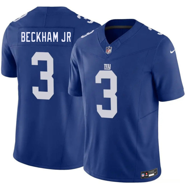 Mens New York Giants #3 Odell Beckham Jr Blue 2026 FUSE Vapor Untouchable Limited Stitched Jersey