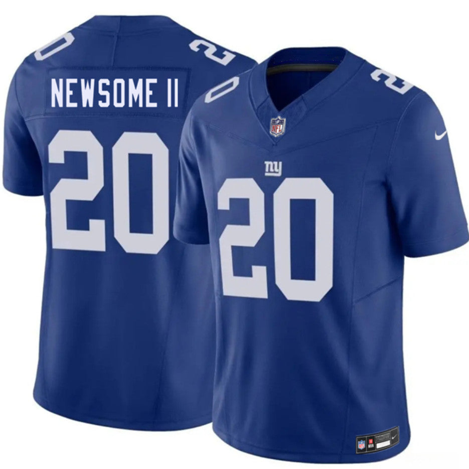 Mens New York Giants #20 Greg Newsome II Blue 2026 FUSE Vapor Untouchable Limited Stitched Jersey