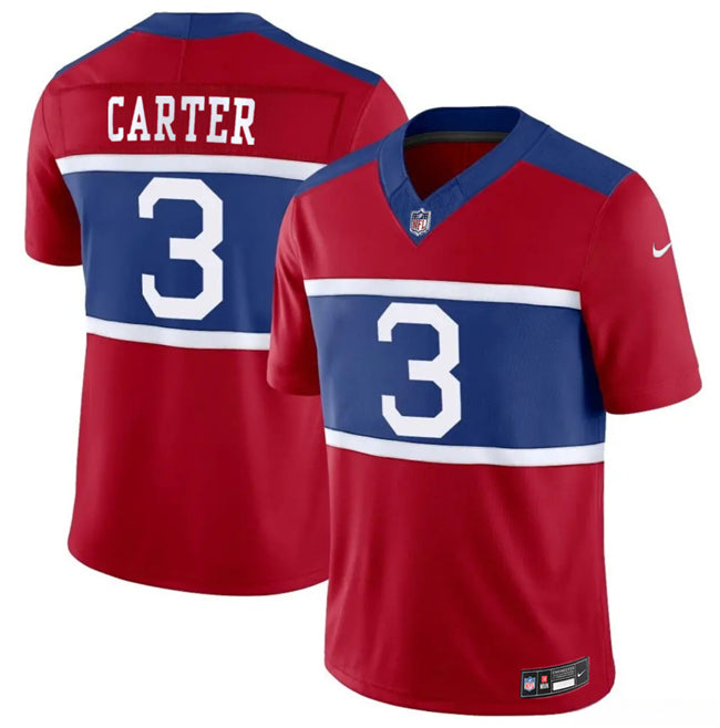 Mens New York Giants #3 Abdul Carter Red 2026 Alternate Vapor FUSE Limited Stitched Football Jersey