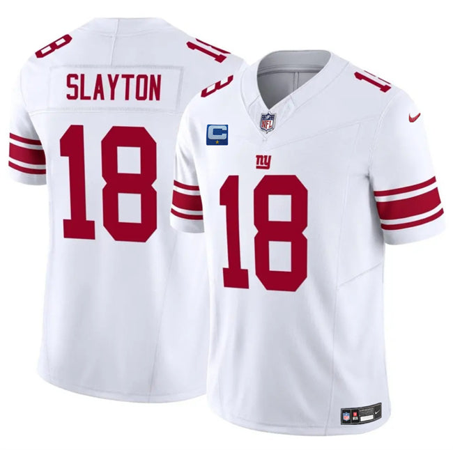 Mens New York Giants #18 Darius Slayton White 2025 FUSE With 1-Star C Patch Vapor Untouchable Limited Stitched Jersey