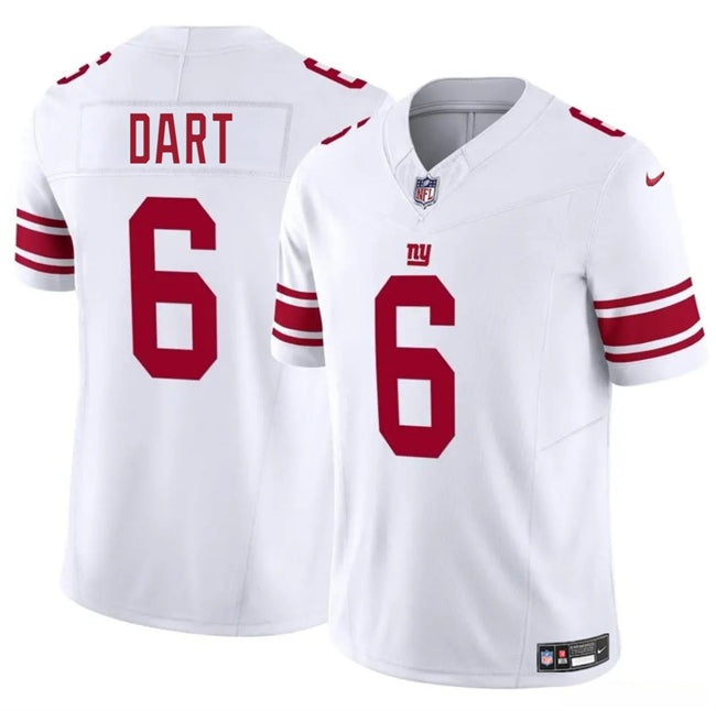Mens New York Giants #6 Jaxson Dart White 2025 Draft FUSE Vapor Untouchable Limited Stitched Jersey