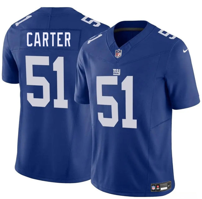 Mens New York Giants #51 Abdul Carter Blue 2025 Draft FUSE Vapor Untouchable Limited Stitched Jersey