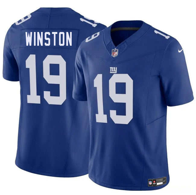 Mens New York Giants #19 Jameis Winston Blue 2025 FUSE Vapor Untouchable Limited Stitched Jersey