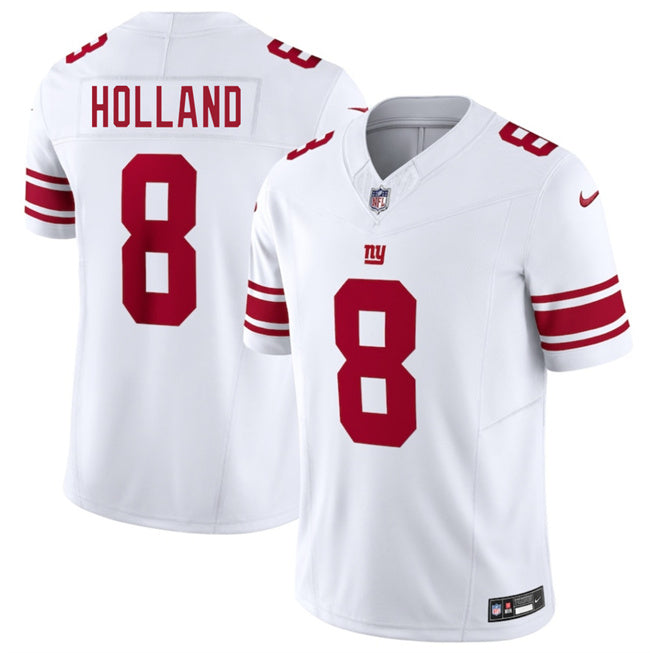 Mens New York Giants #8 Jevon Holland White 2025 FUSE Vapor Untouchable Limited Stitched Jersey