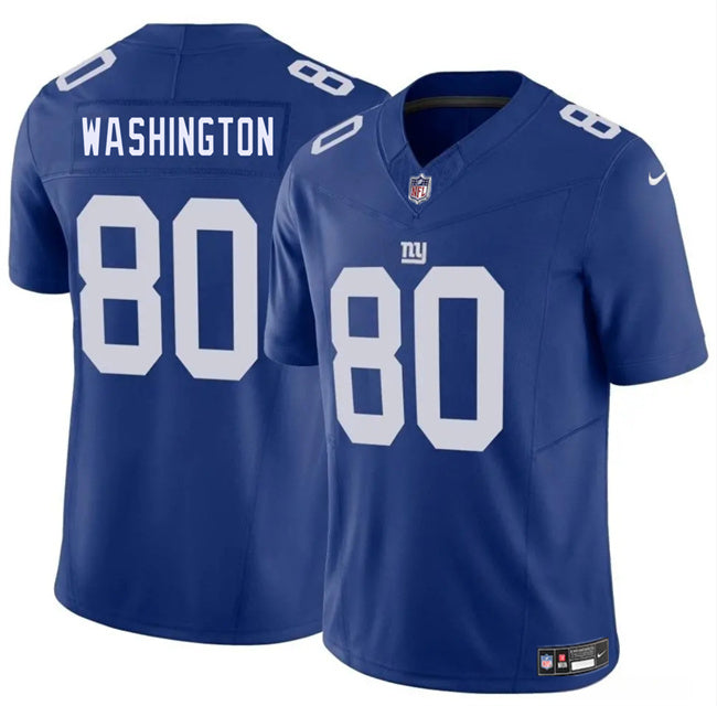 Mens New York Giants #80 Montrell Washington Blue 2025 FUSE Vapor Untouchable Limited Stitched Jersey