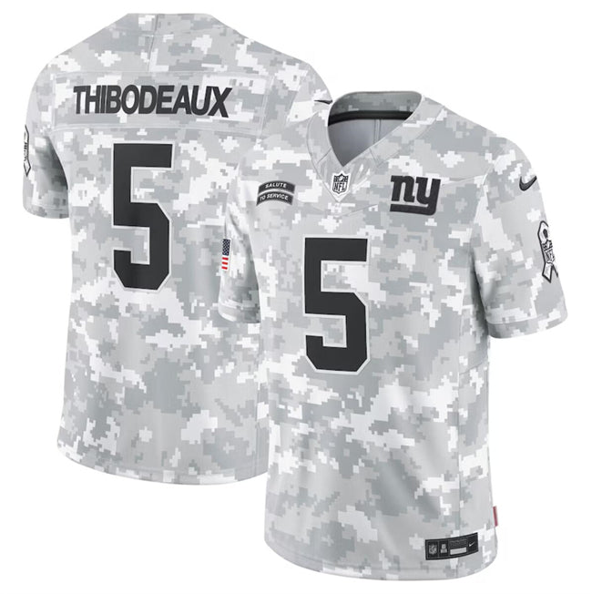 Mens New York Giants #5 Kayvon Thibodeaux 2024 FUSE Arctic Camo Salute to Service Limited Stitched Football Jersey