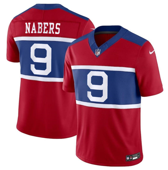 Mens New York Giants #9 Malik Nabers Century Red Alternate Vapor FUSE Limited Stitched Football Jersey