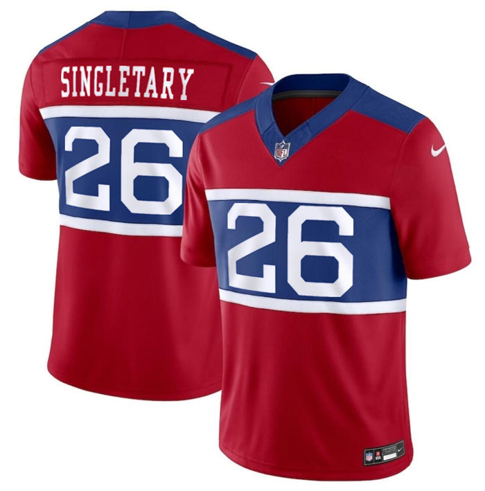Mens New York Giants #26 Devin Singletary Century Red Alternate Vapor FUSE Limited Stitched Football Jersey