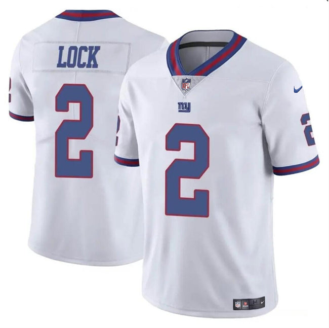 Mens New York Giants #2 Drew Lock White Limited Stitched Jersey
