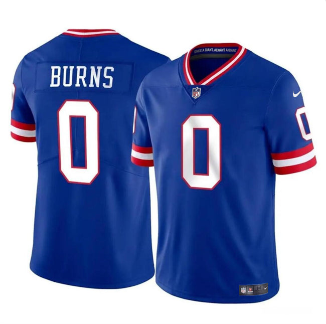 Mens New York Giants #0 Brian Burns Blue Throwback Vapor Untouchable Limited Stitched Jersey