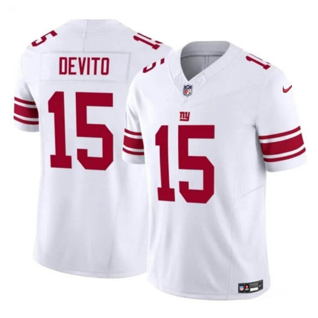 Mens New York Giants #15 Tommy DeVito White 2023 FUSE Vapor Untouchable Limited Stitched Jersey