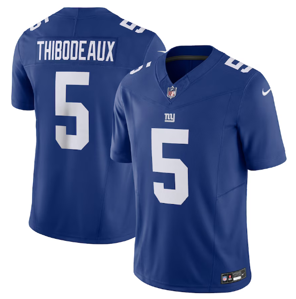 Mens New York Giants #5 Kayvon Thibodeaux Blue 2023 FUSE Vapor Untouchable Limited Stitched Jersey