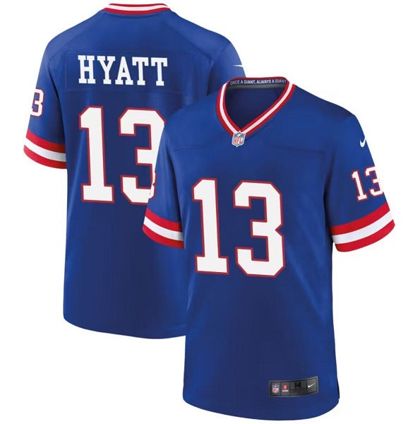 Mens New York Giants #13 Jalin Hyatt Royal Classic Stitched Jersey