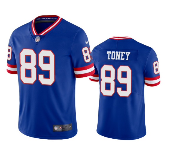 Mens New York Giants #89 Kadarius Toney Royal Vapor Untouchable Classic Retired Player Stitched Jersey
