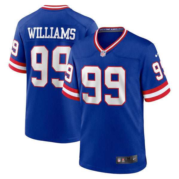 Mens New York Giants #99 Leonard Williams Royal Classic Retired Player Stitched Game Jersey