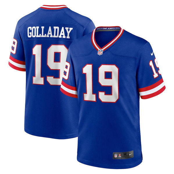 Mens New York Giants #19 Kenny Golladay Royal Classic Retired Player Stitched Game Jersey