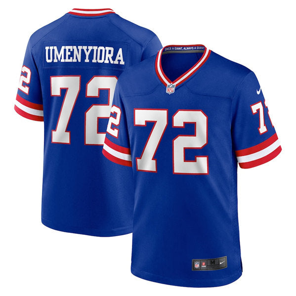 Mens New York Giants #72 Osi Umenyiora Royal Classic Retired Player Stitched Game Jersey