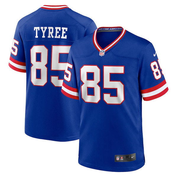 Mens New York Giants #85 David Tyree Royal Classic Retired Player Stitched Game Jersey