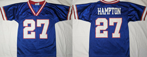 Mens New York Giants #27 Rodney Craig Hampton Blue Stitched Jersey