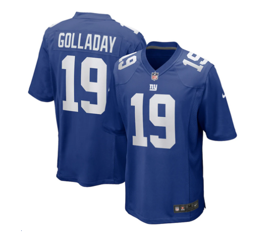 Mens New York Giants #19 Kenny Golladay Royal Blue Stitched Jersey