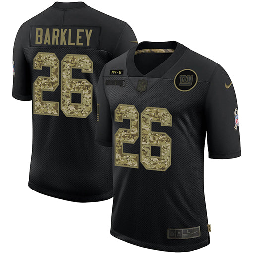Mens New York Giants #26 Saquon Barkley 2020 Black Camo Salute To Service Limited Stitched Jersey