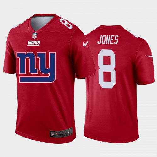 Mens New York Giants #8 Daniel Jones Red 2020 Team Big Logo Inverted Legend Stitched Jersey