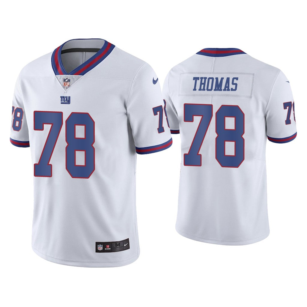 Mens New York Giants #78 Andrew Thomas White Color Rush Stitched Jersey