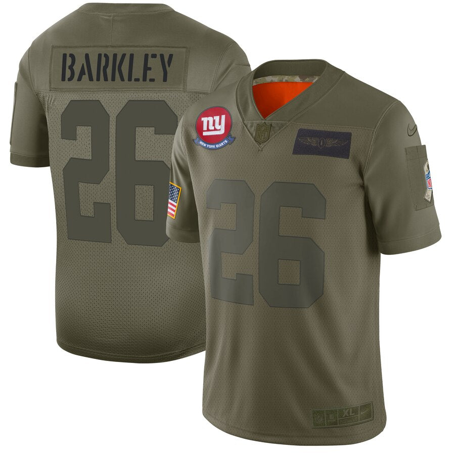Mens New York Giants #26 Saquon Barkley 2019 Camo Salute To Service Limited Stitched NFL Jersey