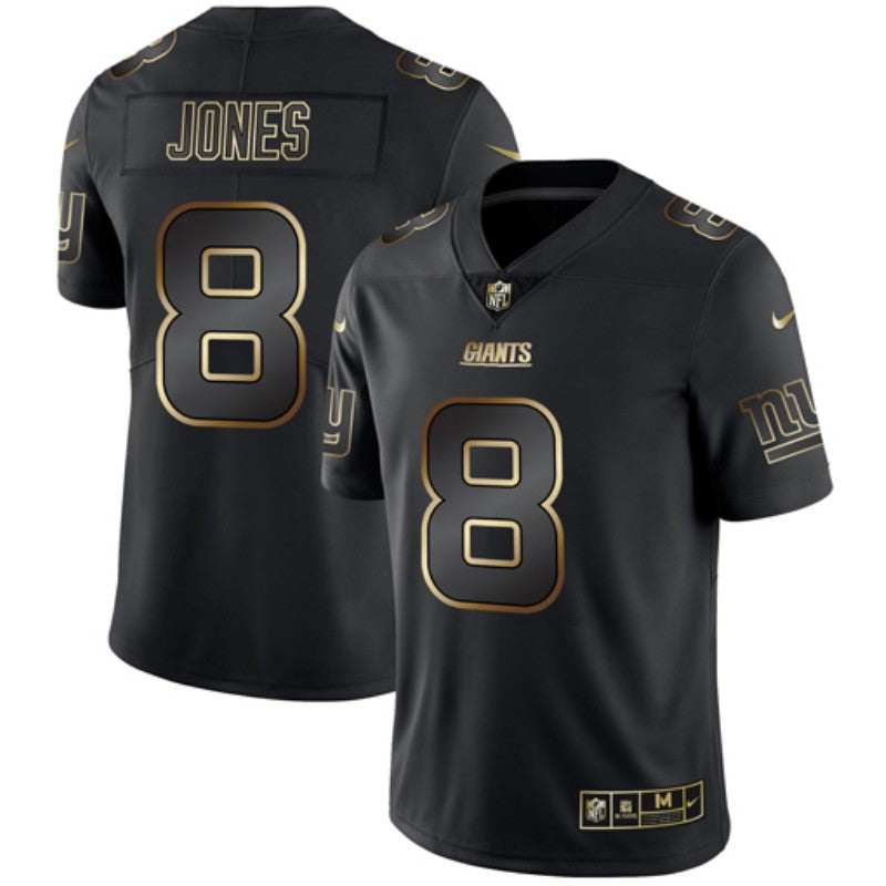 Mens New York Giants #8 Daniel Jones 2019 Black Gold Edition Stitched NFL Jersey
