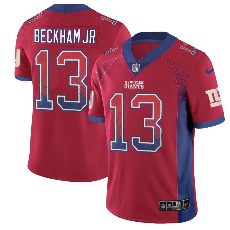 Mens New York Giants #13 Odell Beckham Jr Red 2018 Drift Fashion Color Rush Limited Stitched NFL Jersey