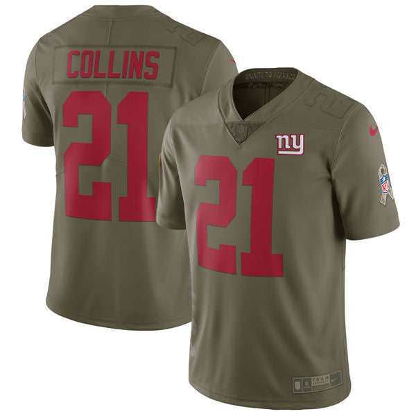 Mens Nike New York Giants #21 Landon Collins Olive Salute To Service Limited Stitched NFL Jersey