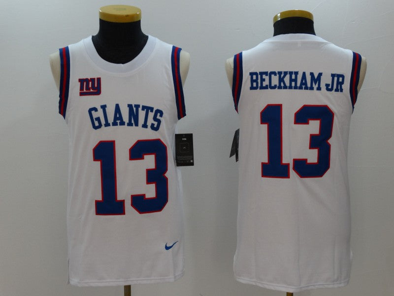Mens New York Giants #13 Odell Beckham Jr White Limited Tank Top Jersey