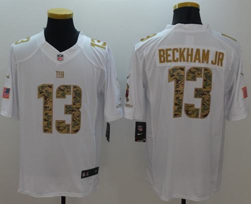 Nike Giants #13 Odell Beckham Jr White Mens Stitched NFL Limited Salute to Service Jersey