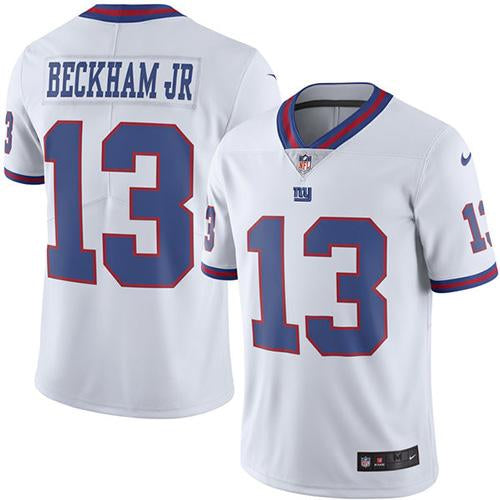 Nike Giants #13 Odell Beckham Jr White Mens Stitched NFL Limited Rush Jersey