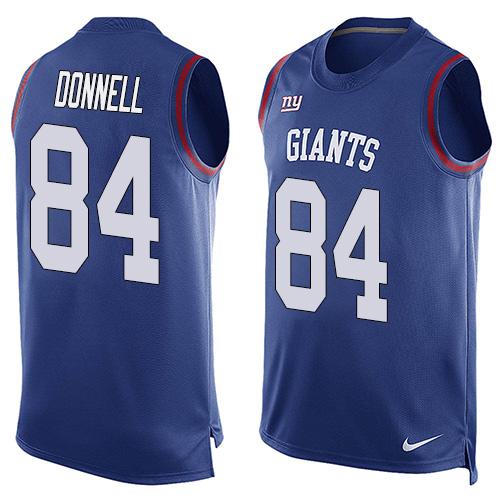 Nike Giants #84 Larry Donnell Royal Blue Team Color Mens Stitched NFL Limited Tank Top Jersey