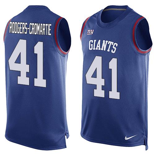 Nike Giants #41 Dominique Rodgers-Cromartie Royal Blue Team Color Mens Stitched NFL Limited Tank Top Jersey