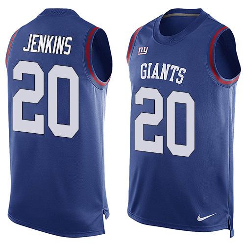 Nike Giants #20 Janoris Jenkins Royal Blue Team Color Mens Stitched NFL Limited Tank Top Jersey