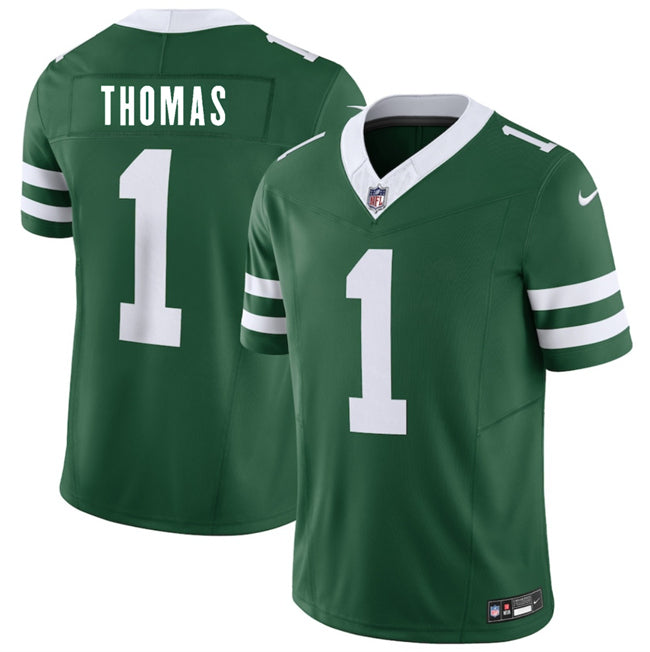 Mens New York Jets #1 Azareyeh Thomas Green 2026 Draft FUSE Vapor Untouchable Limited Stitched Jersey
