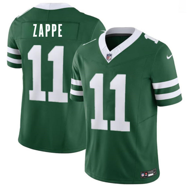 Mens New York Jets #11 Bailey Zappe Green 2026 FUSE Vapor Untouchable Limited Stitched Jersey