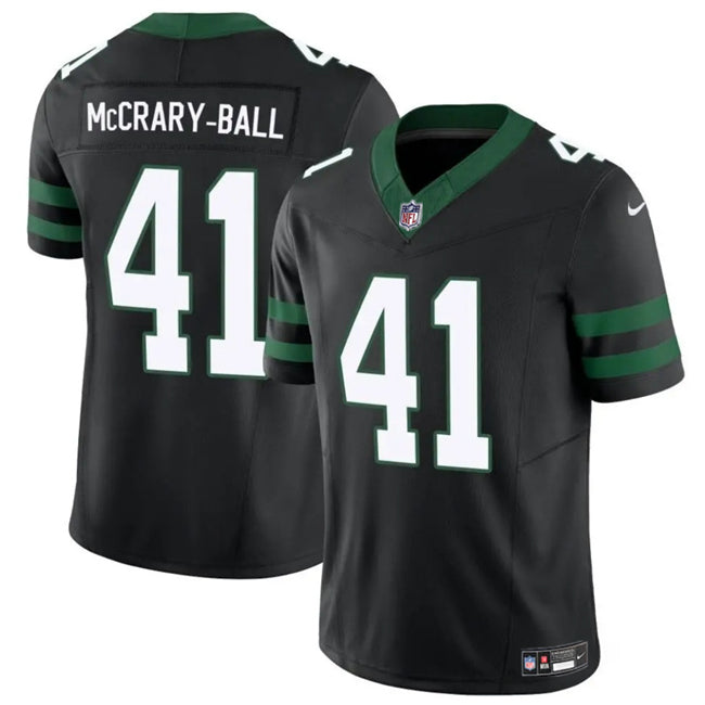 Mens New York Jets #41 Marcelino McCrary-Ball Black 2025 FUSE Vapor Untouchable Limited Stitched Jersey
